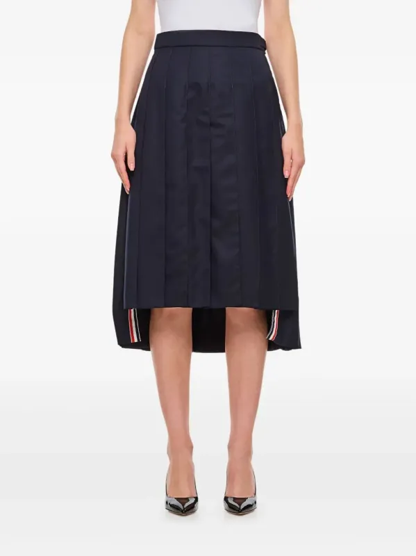 BLUE WOOL PLEATED SKIRT sold by Lord & Taylor
