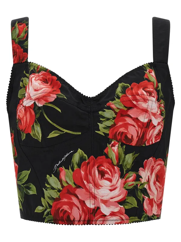 'Bouquet Rose' Bustier Top made by Dolce & Gabanna