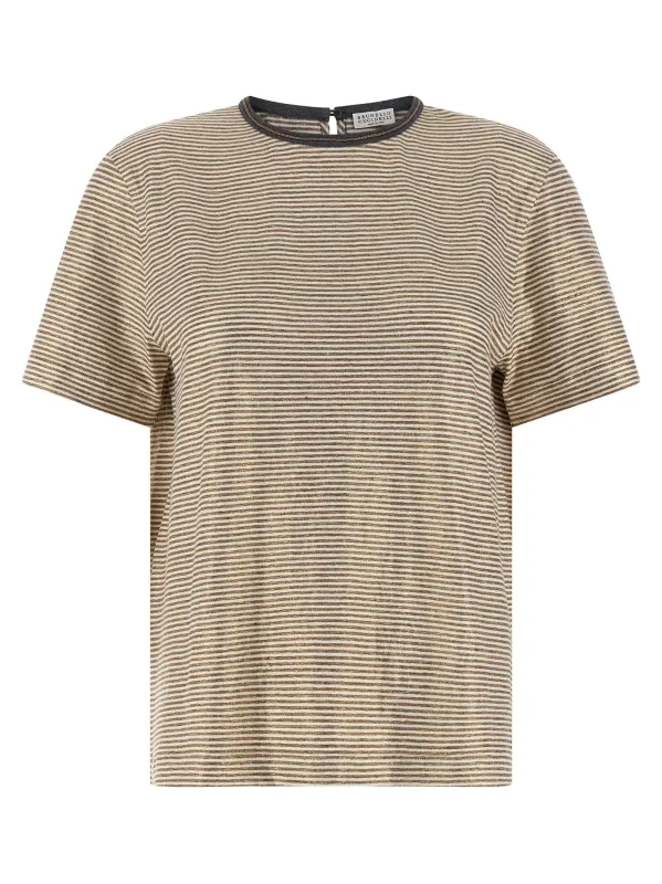 'Shiny Collar Detail' T-shirt made by Brunello Cucinelli