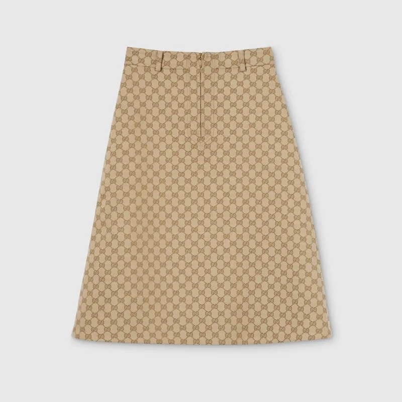 Cotton GG midi skirt made by Gucci