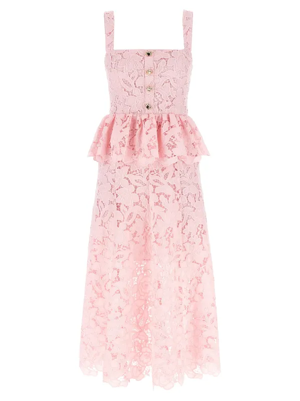 'Pink Lace Peplum Midi' dress sold by Lord & Taylor