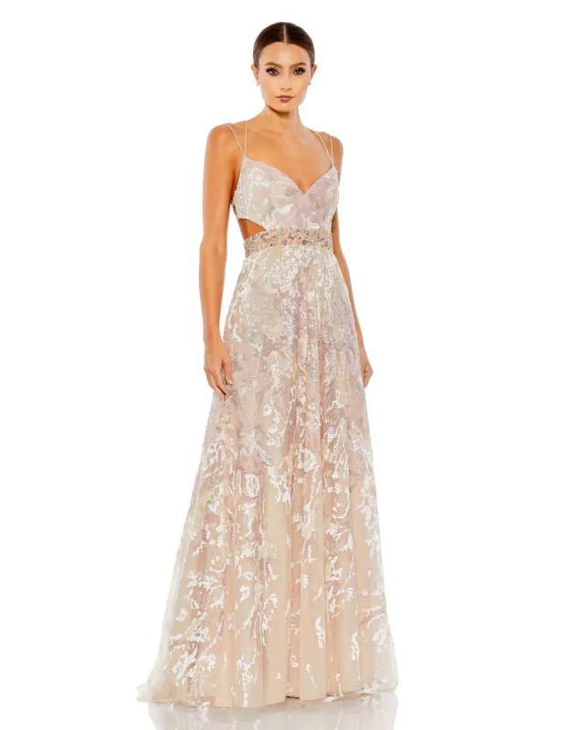 Strappy Embellished A Line Gown sold by Lord & Taylor