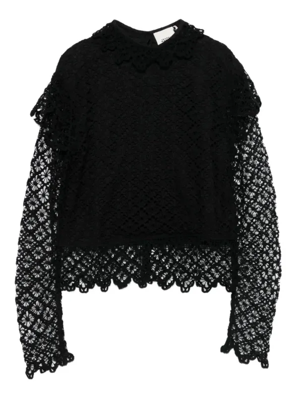 LUDIVINE LACE-TRIMMED RUFFLED TOP made by Isabel Marant