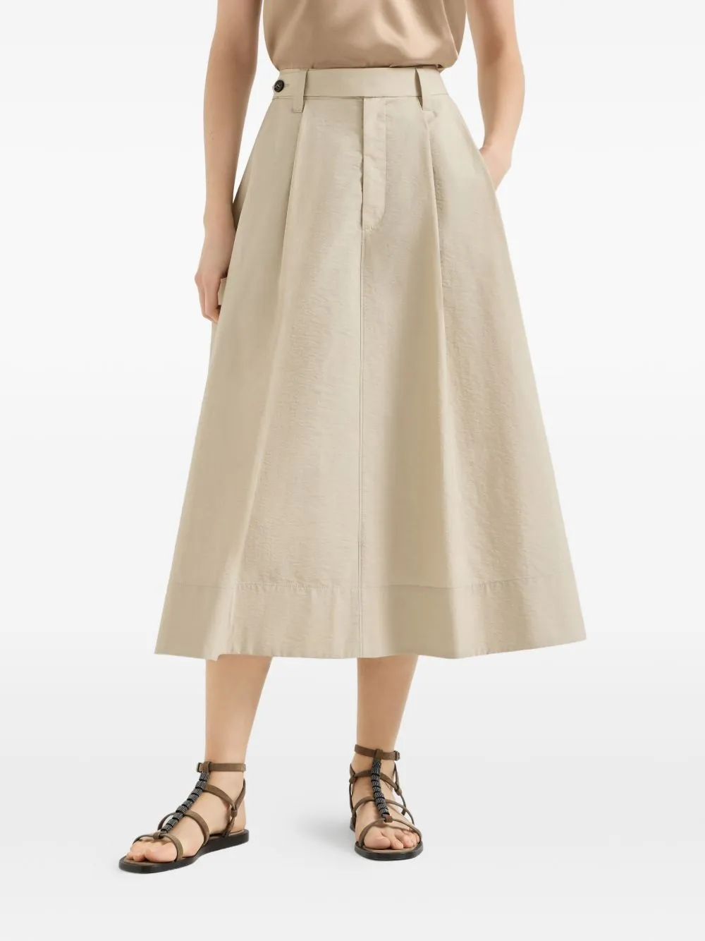 TECHNO COTTON POPLIN SARTORIAL SKIRT WITH MONILI sold by Lord & Taylor product image thumbnail 5