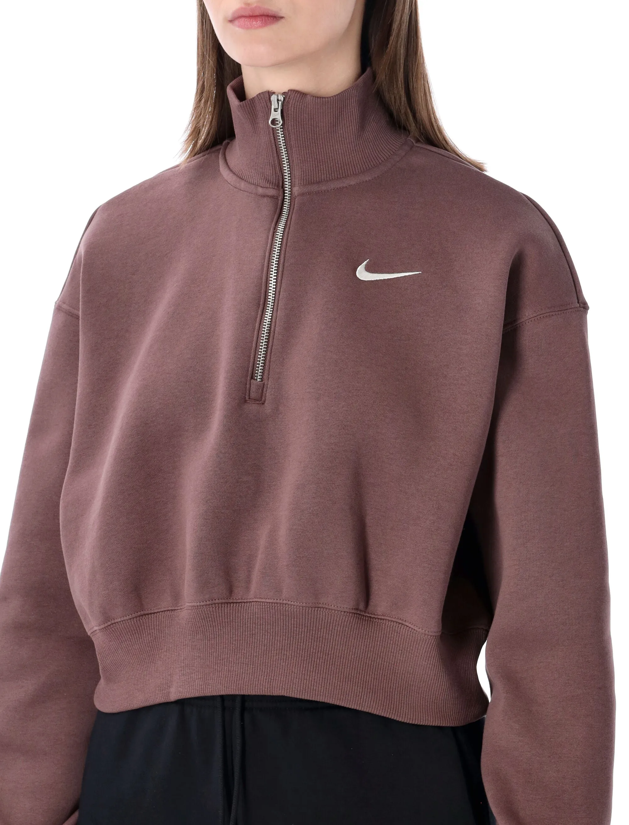 NIKE PHOENIX FLEECE 1/4 ZIP CROP SWEATSHIRT sold by Lord & Taylor product image thumbnail 3