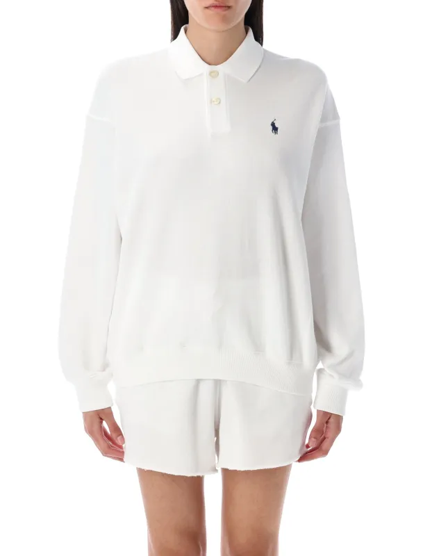 POLO RALPH LAUREN WHITE COTTON POLO SWEATSHIRT made by Polo by Ralph Lauren