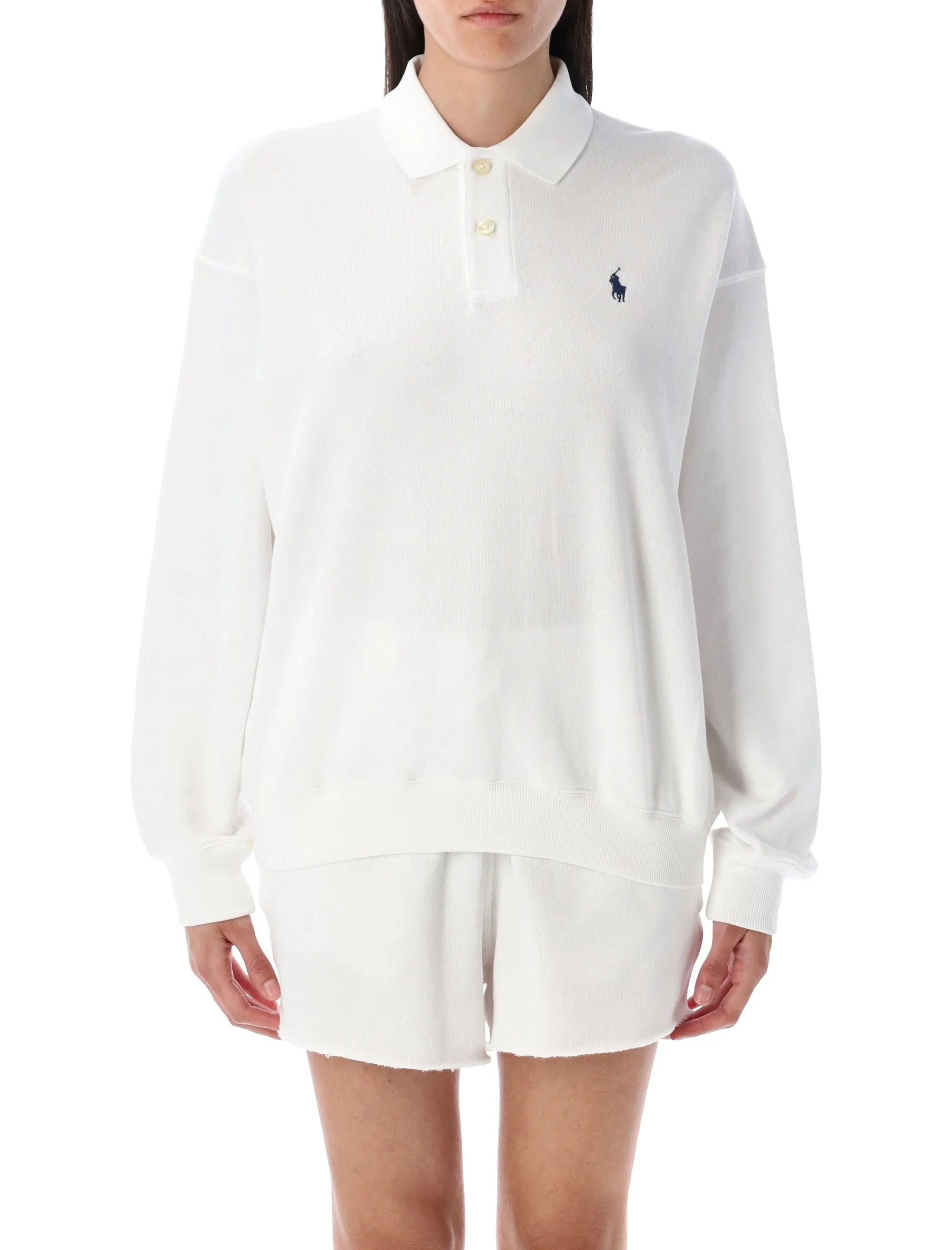POLO RALPH LAUREN WHITE COTTON POLO SWEATSHIRT sold by Lord & Taylor