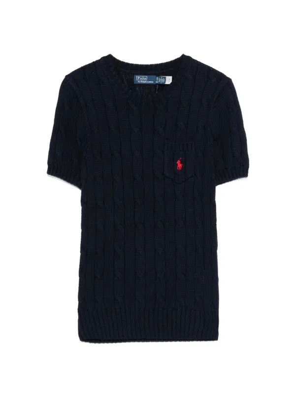 POLO RALPH LAUREN CABLE-KNIT COTTON SHORT-SLEEVE JUMPER made by Polo by Ralph Lauren