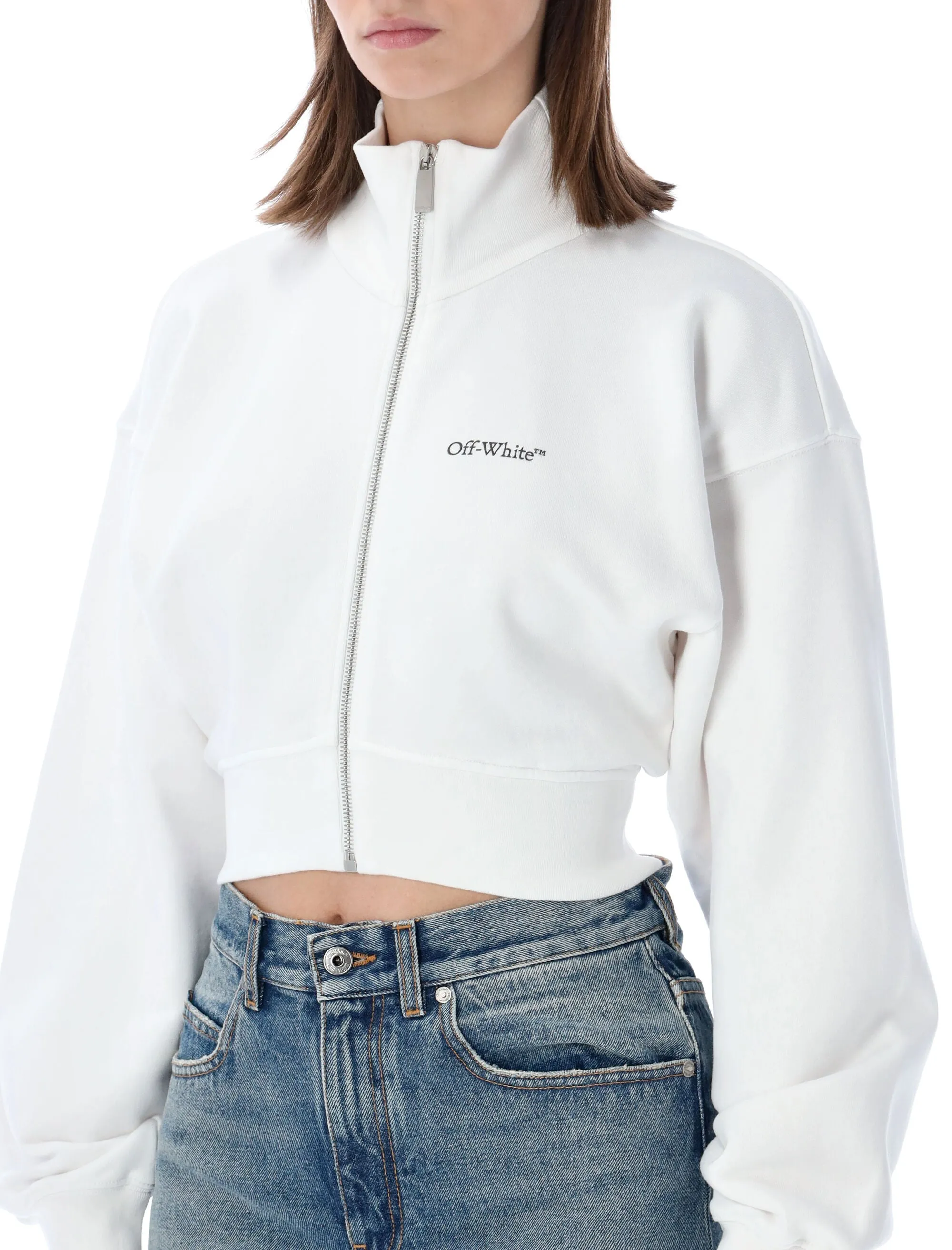 OFF-WHITE FLOWER CROPPED ZIP FLEECE sold by Lord & Taylor product image thumbnail 3