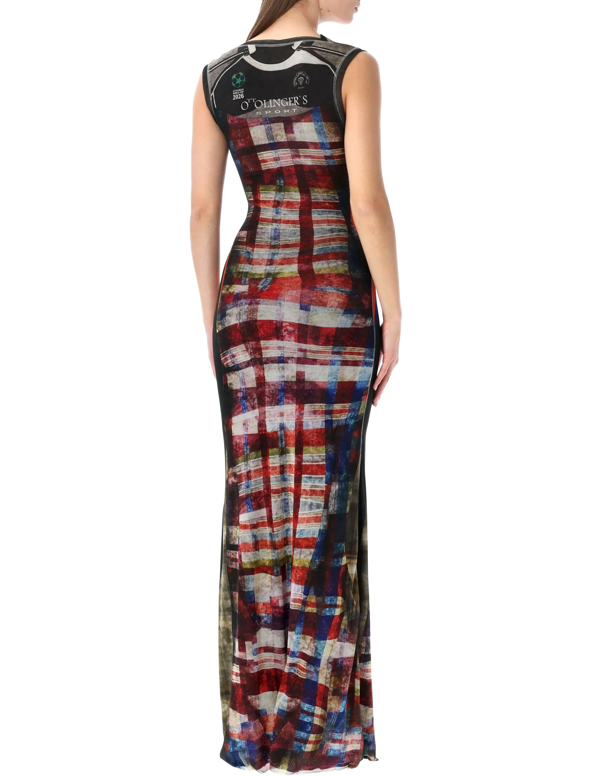 OTTOLINGER RACING PLAID MESH LONG DRESS sold by Lord & Taylor product image thumbnail 2