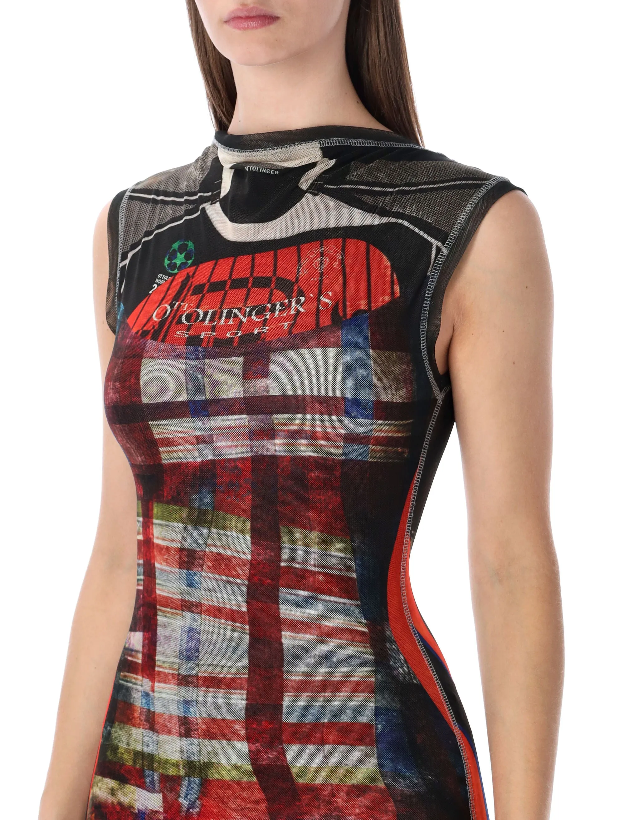 OTTOLINGER RACING PLAID MESH LONG DRESS sold by Lord & Taylor product image thumbnail 3