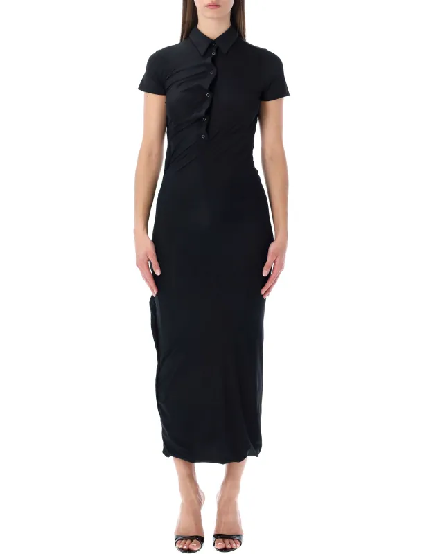 OTTOLINGER BLACK TWISTED POLO MIDI DRESS made by Lord & Taylor