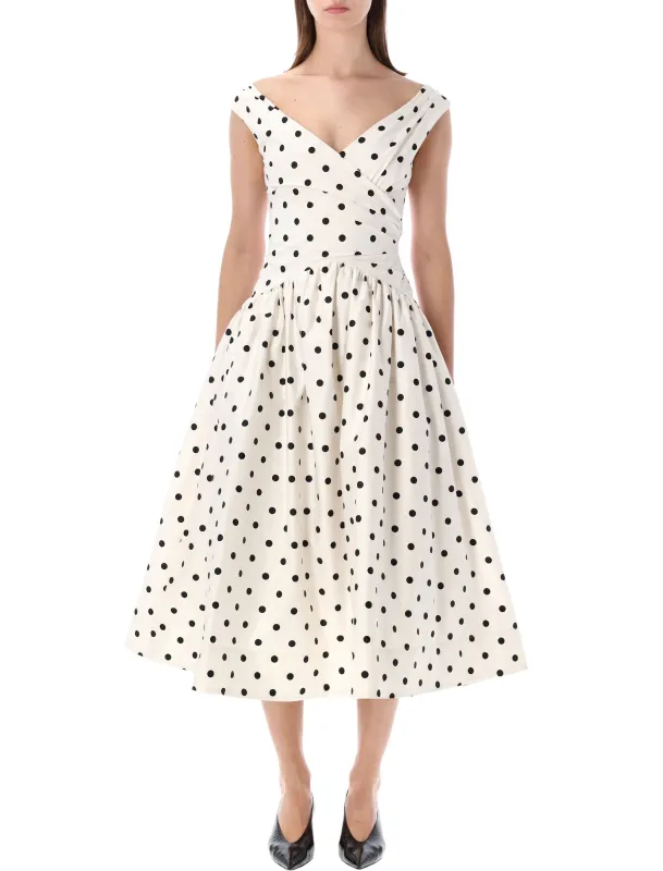 SELF-PORTRAIT CREAM POLKA DOT MIDI DRESS made by Self-Portrait