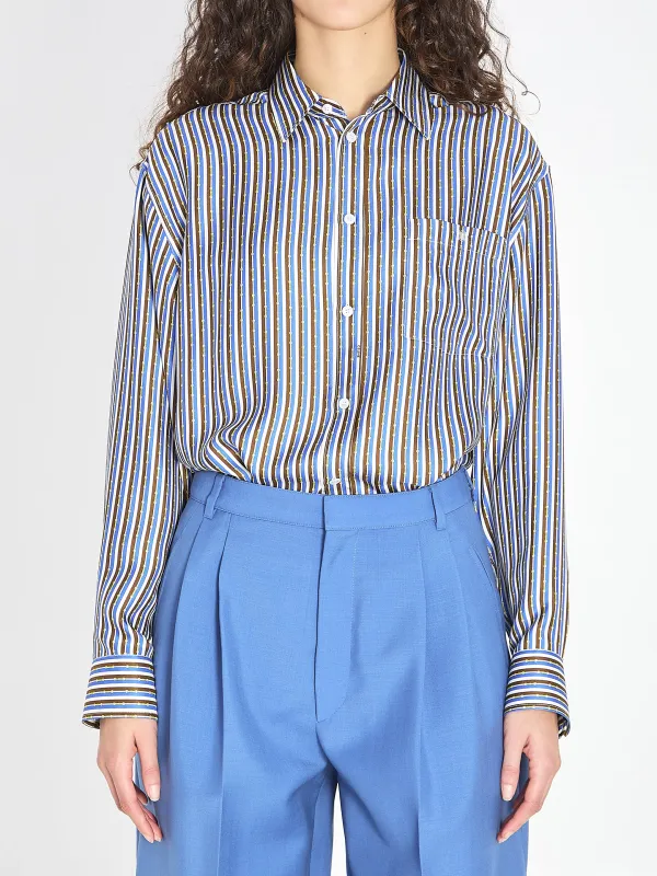 STRIPED SILK TWILL SHIRT made by Celine
