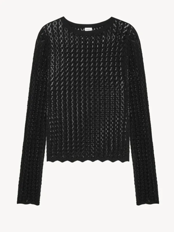 BLACK VISCOSE TOP. made by Yves Saint Laurent