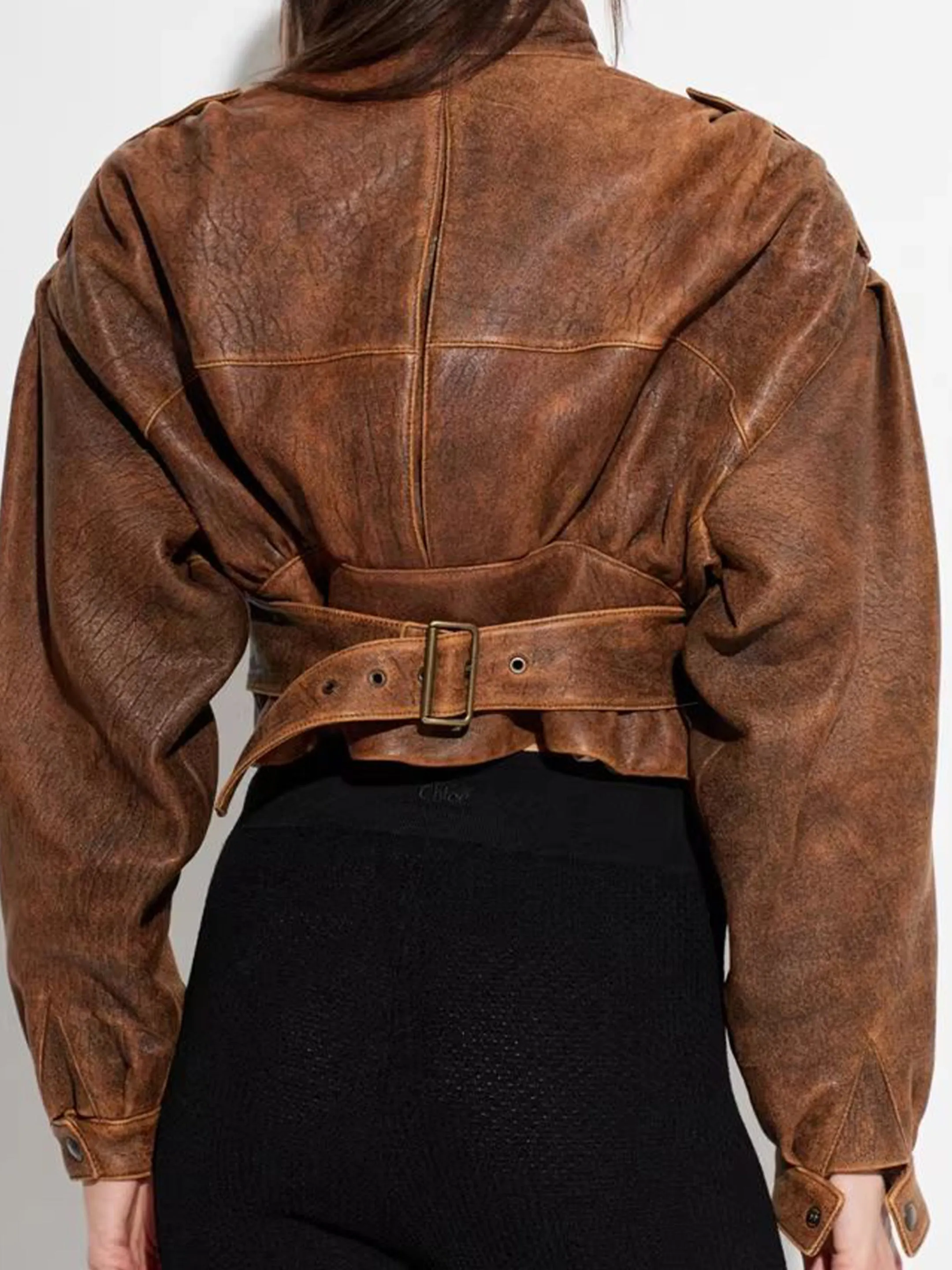 LEATHER BOMBER JACKET sold by Lord & Taylor product image thumbnail 3