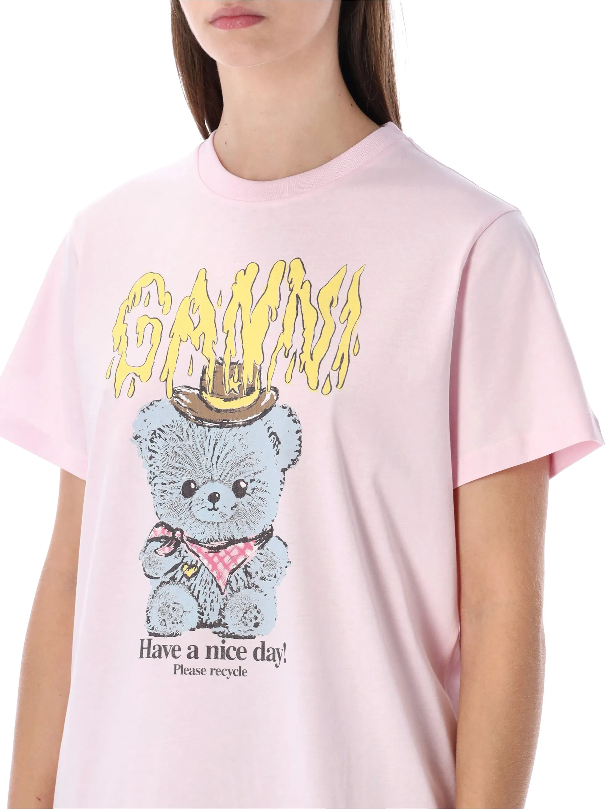 GANNI PINK COWBOY BEAR GRAPHIC T-SHIRT sold by Lord & Taylor product image thumbnail 3