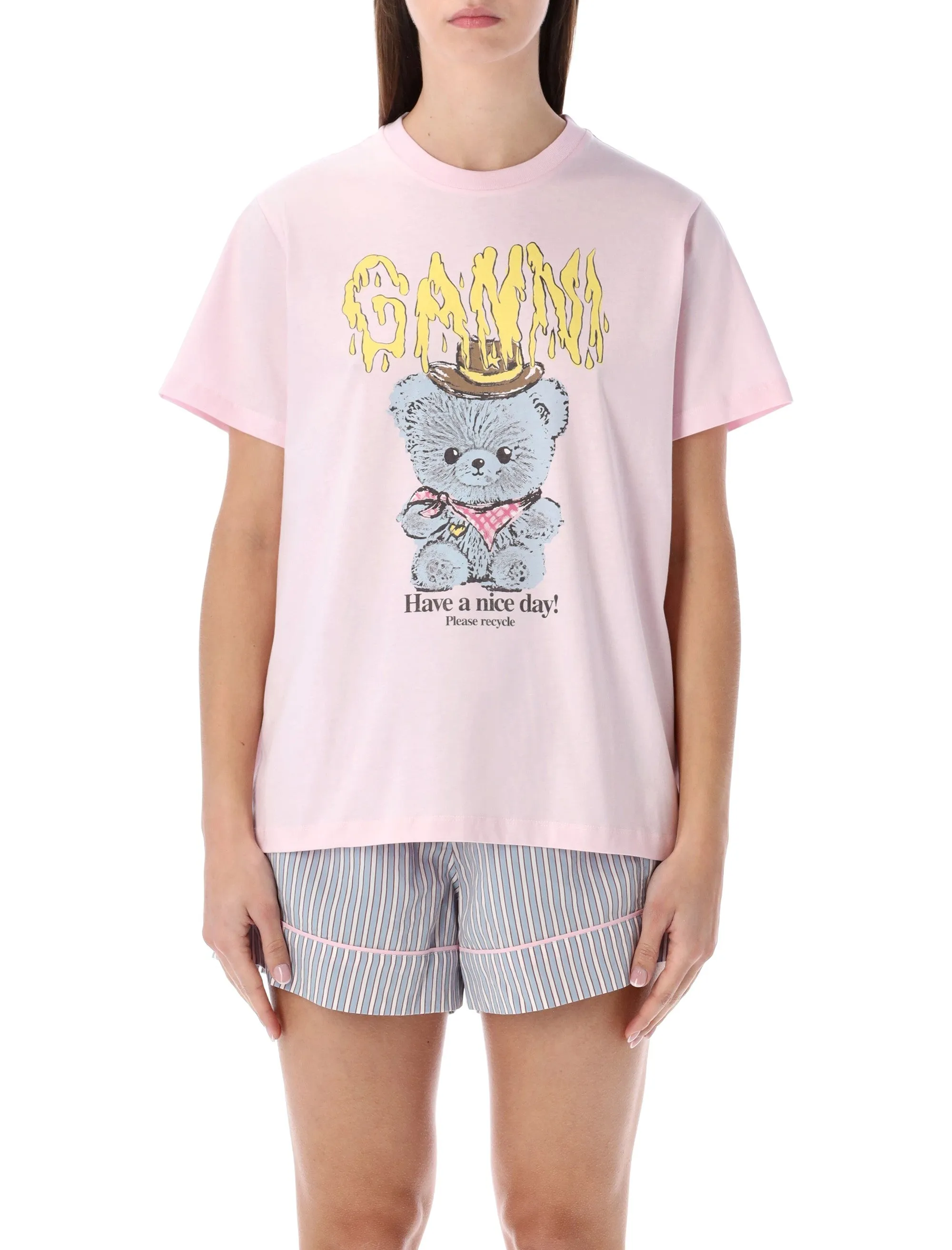 GANNI PINK COWBOY BEAR GRAPHIC T-SHIRT sold by Lord & Taylor