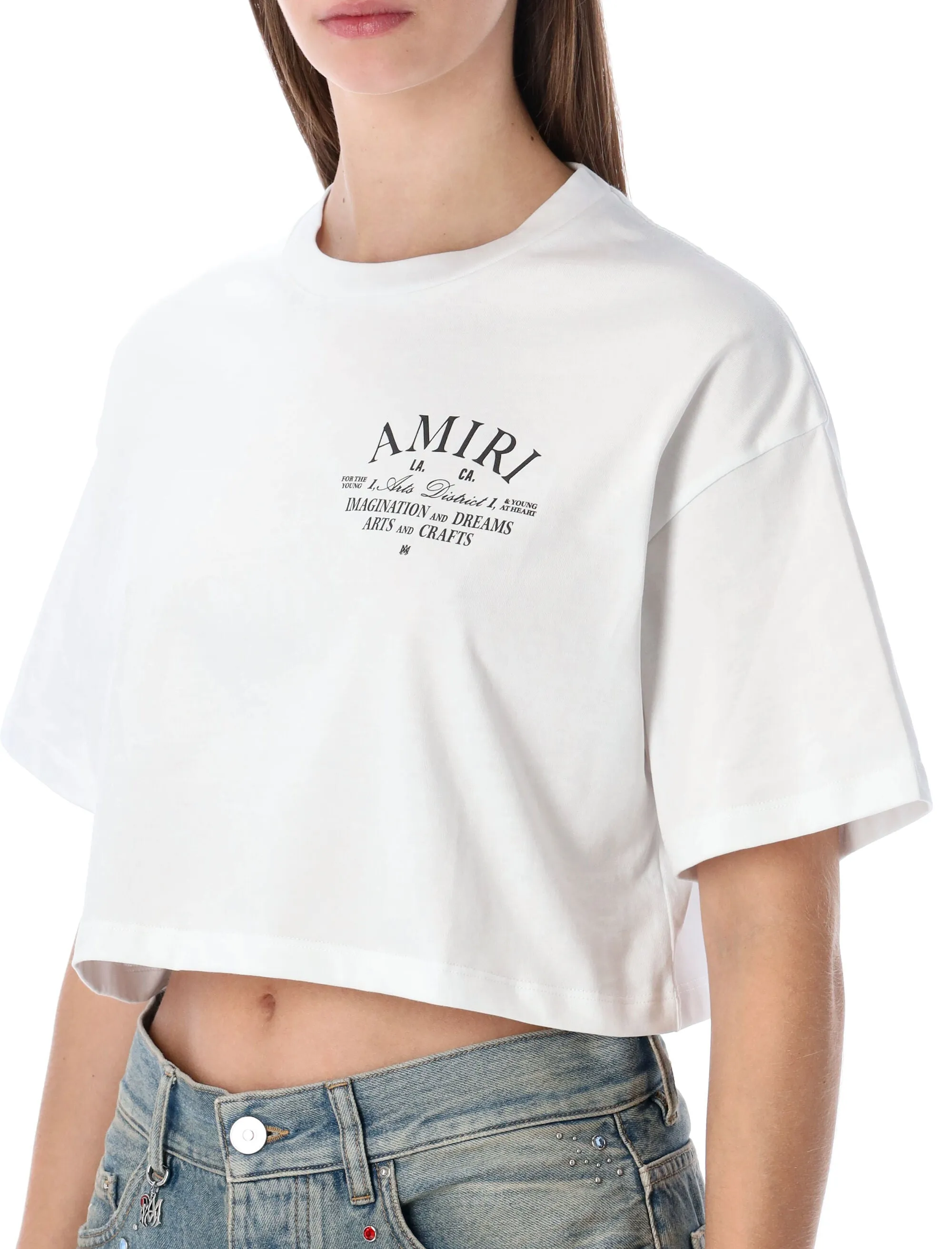 AMIRI ARTS DISTRICT CROPPED COTTON TEE sold by Lord & Taylor product image thumbnail 3