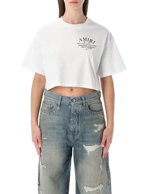 AMIRI ARTS DISTRICT CROPPED COTTON TEE sold by Lord & Taylor