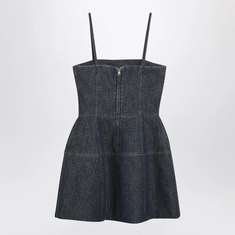 FENDI DARK BLUE FF DENIM BUSTIER DRESS sold by Lord & Taylor product image thumbnail 2