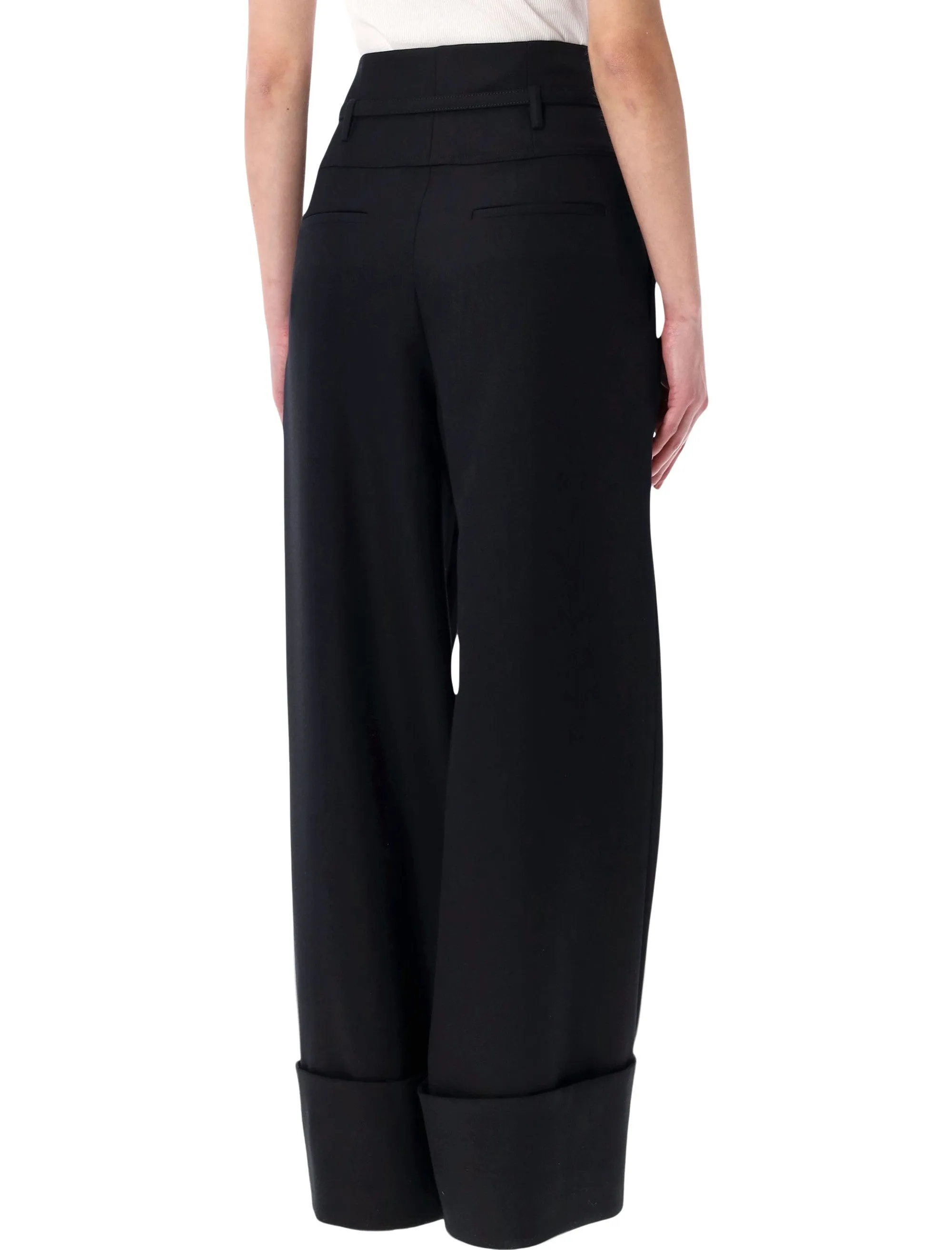 FENDI BLACK GRAIN DE POUDRE WOOL PANTS sold by Lord & Taylor product image thumbnail 2