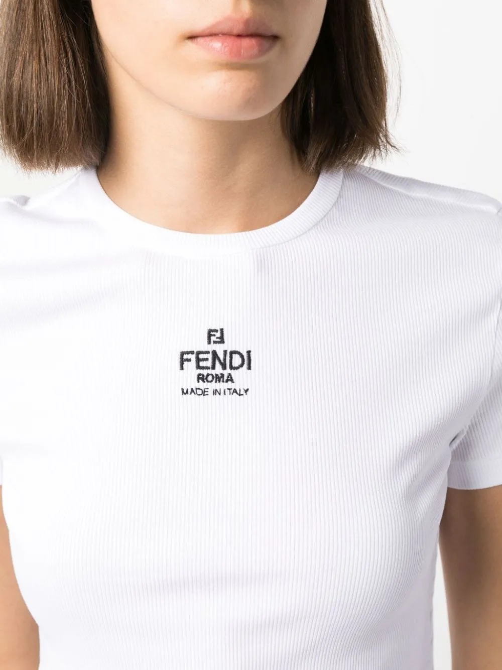 FENDI RIBBED COTTON T-SHIRT sold by Lord & Taylor product image thumbnail 4