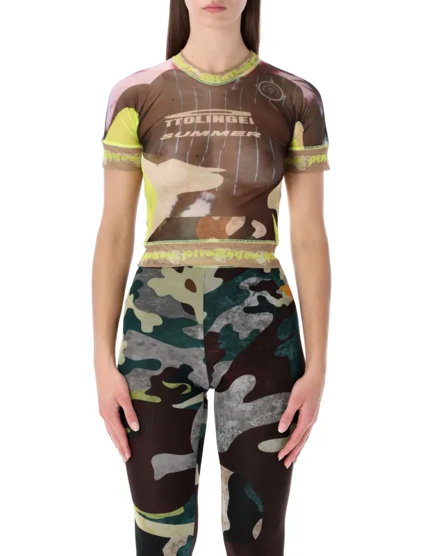 OTTOLINGER CAMOUFLAGE MESH T-SHIRT made by Lord & Taylor