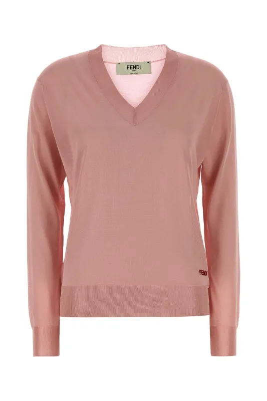 PINK STRETCH VISCOSE SWEATER made by Fendi