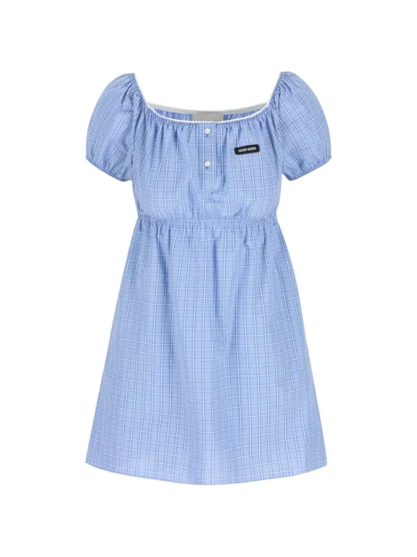 EMBROIDERED POPLIN MINI DRESS made by Miu Miu