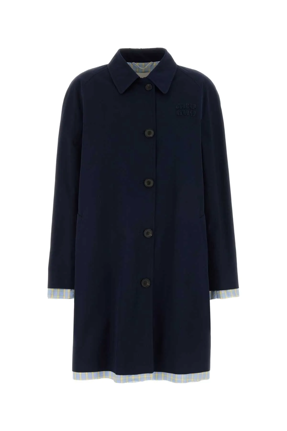 DARK BLUE POPLIN TRENCH COAT sold by Lord & Taylor