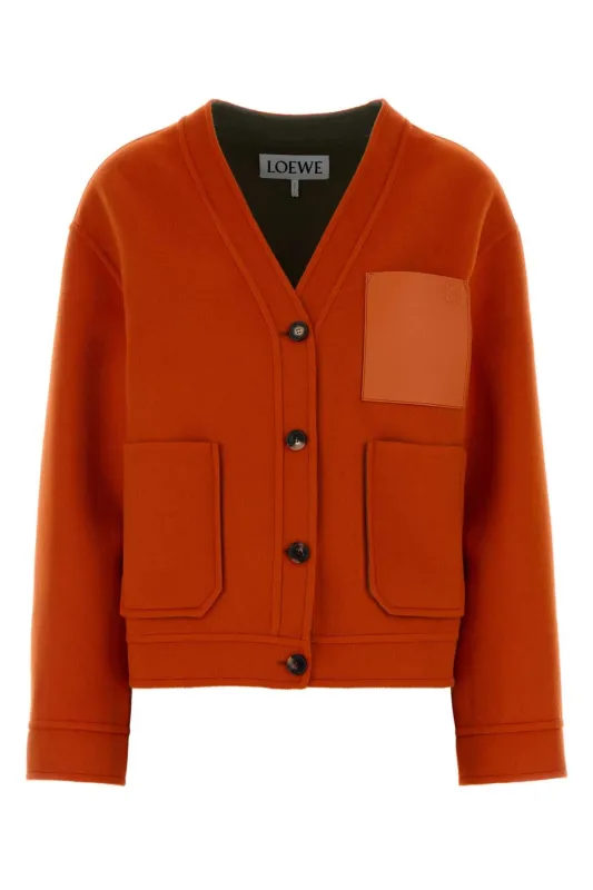 ORANGE WOOL BLEND CARDIGAN made by Loewe