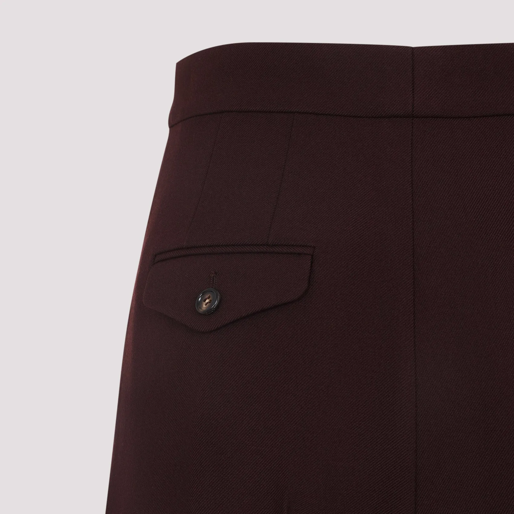 CHLOÉ HIGH-WAIST BORDEAUX WOOL GABARDINE TROUSERS sold by Lord & Taylor product image thumbnail 5