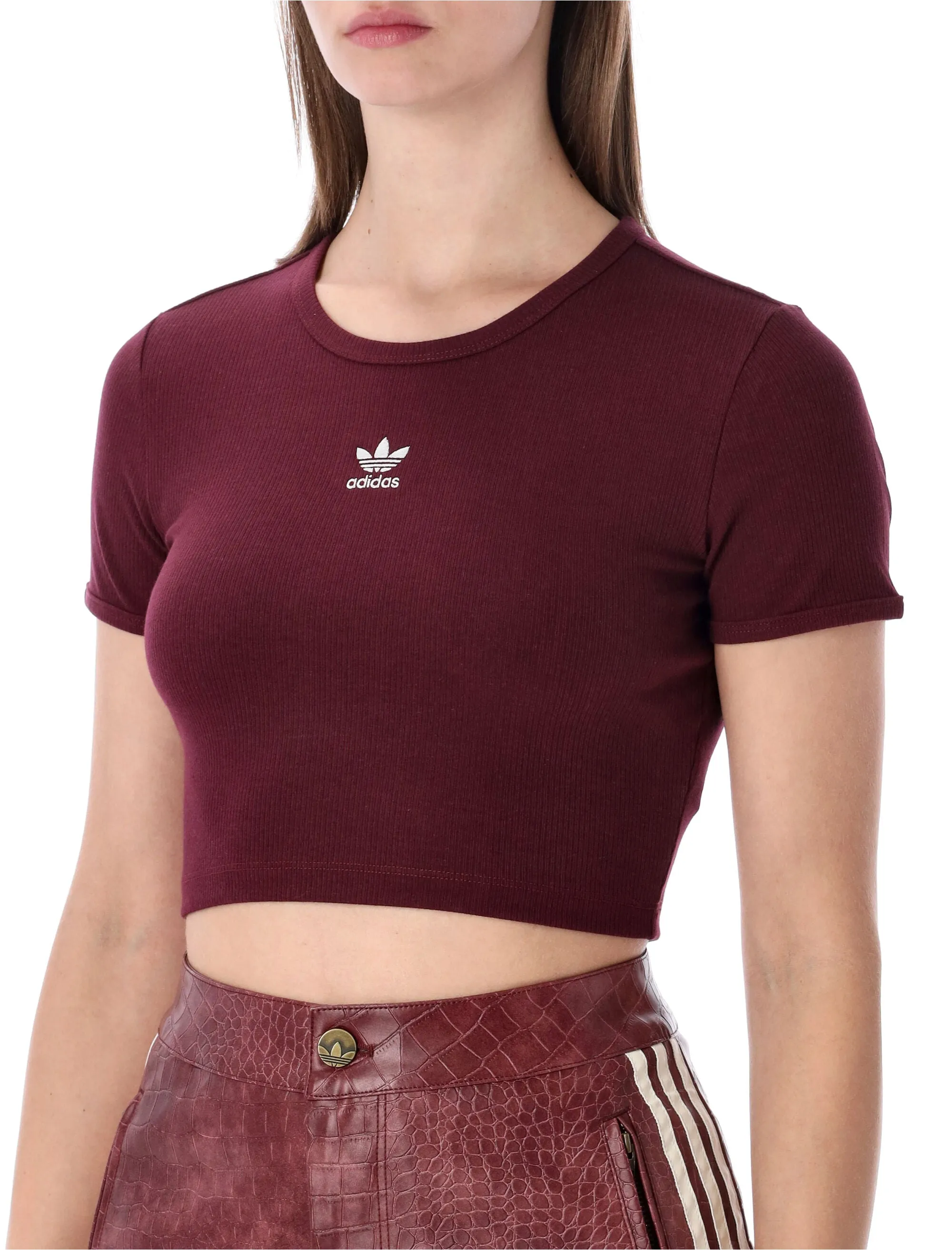 ADIDAS ORIGINALS RIBBED CROPPED T-SHIRT sold by Lord & Taylor product image thumbnail 3