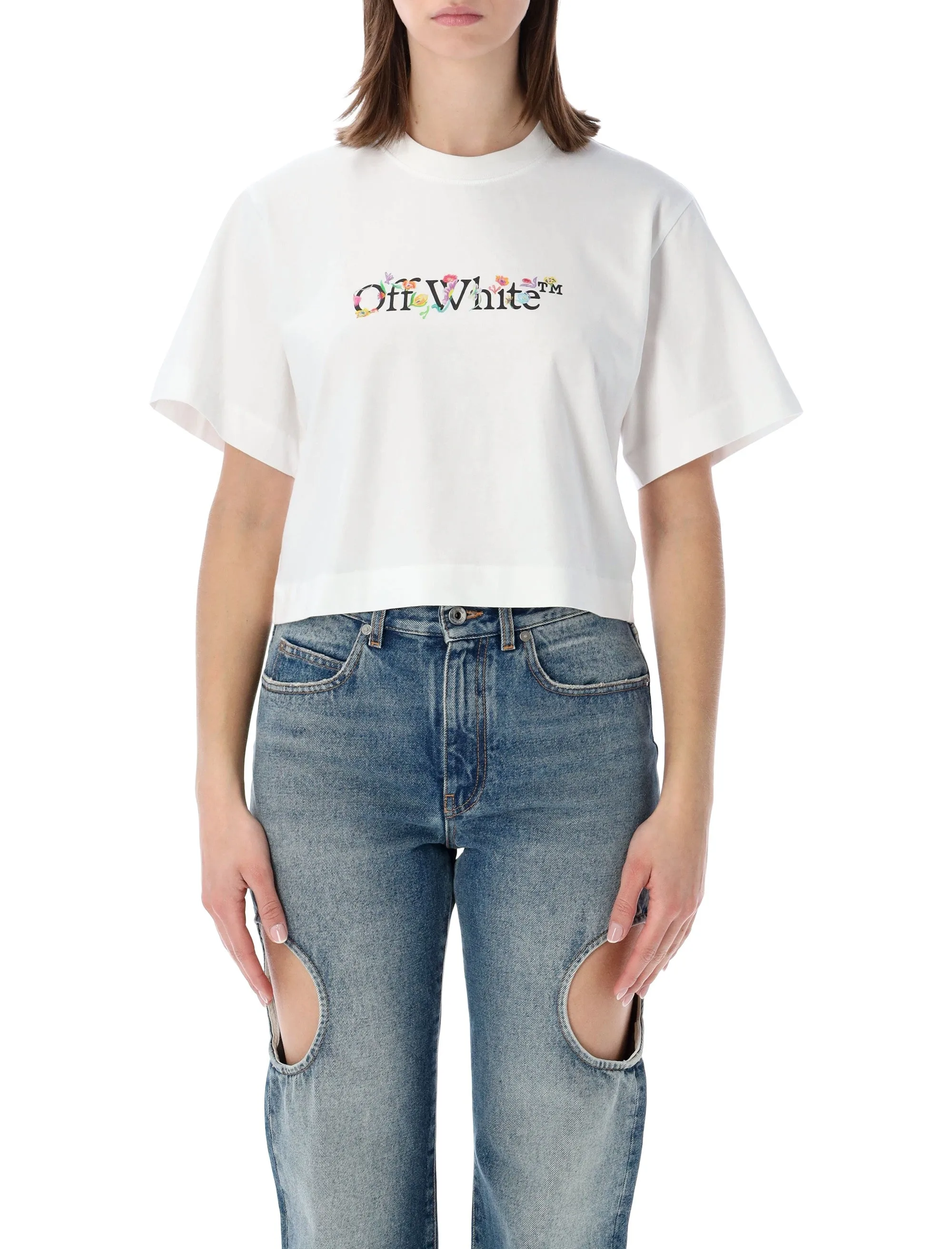 OFF-WHITE FLOWER CROPPED T-SHIRT sold by Lord & Taylor
