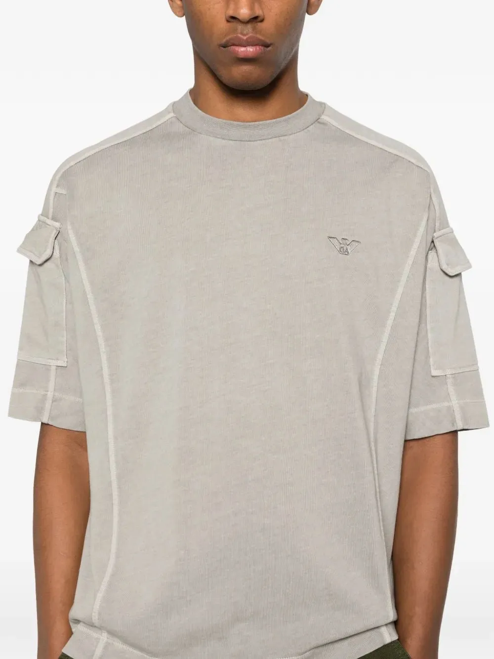 EMPORIO ARMANI CREW-NECK LOGO-EMBROIDERY T-SHIRT sold by Lord & Taylor product image thumbnail 2