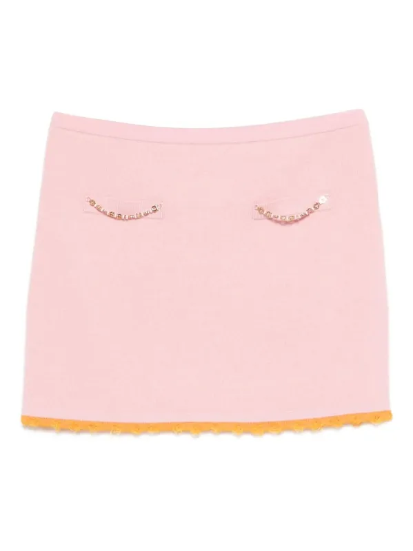 CASABLANCA LOGO-EMBELLISHMENT MINI SKIRT sold by Lord & Taylor