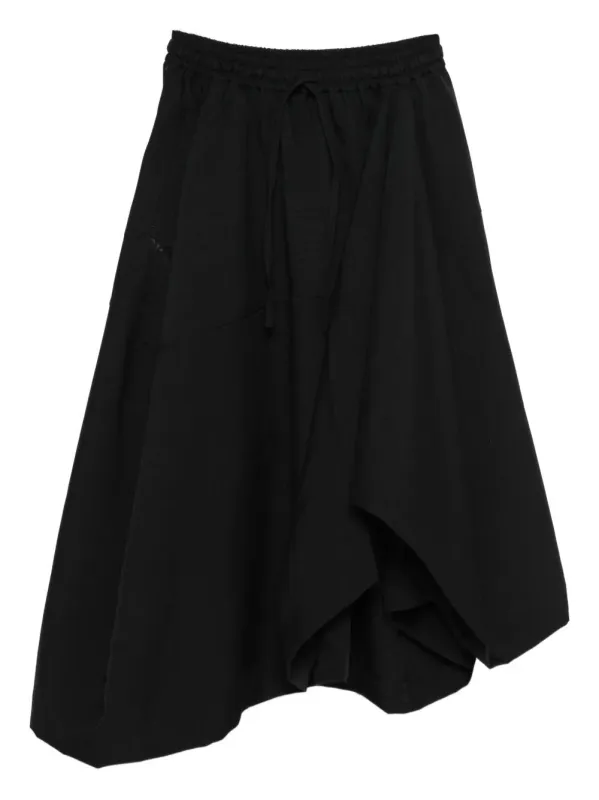 Y-3 ASYMMETRIC-HEM MIDI SKIRT made by Y-3