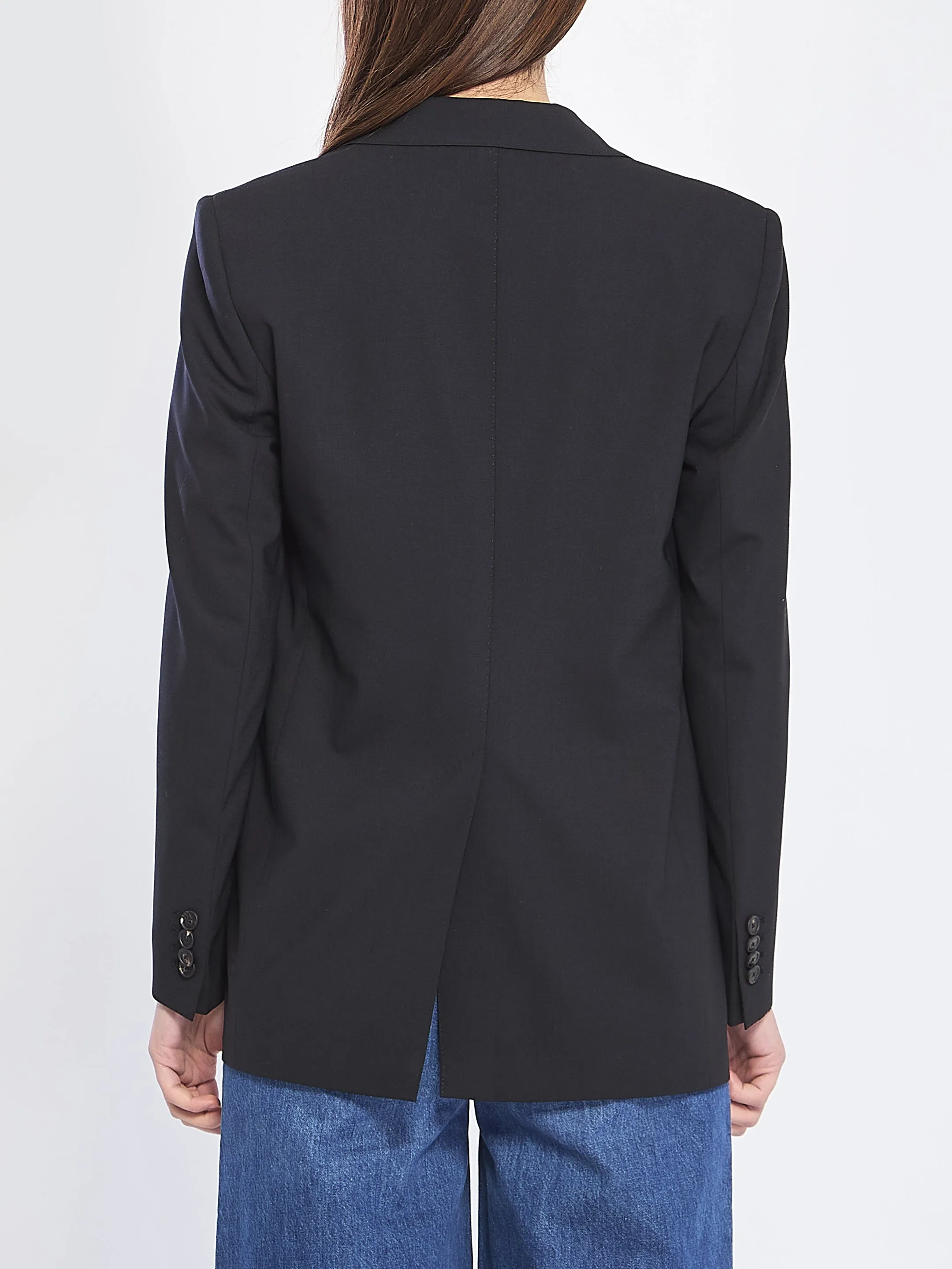 Single-breasted bi-stretch wool jacket sold by Lord & Taylor product image thumbnail 4