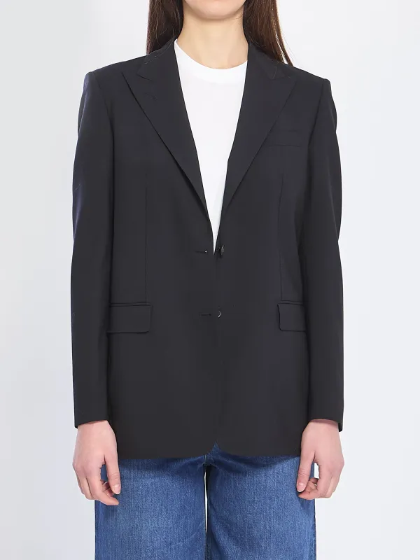 Single-breasted bi-stretch wool jacket made by Tagliatore