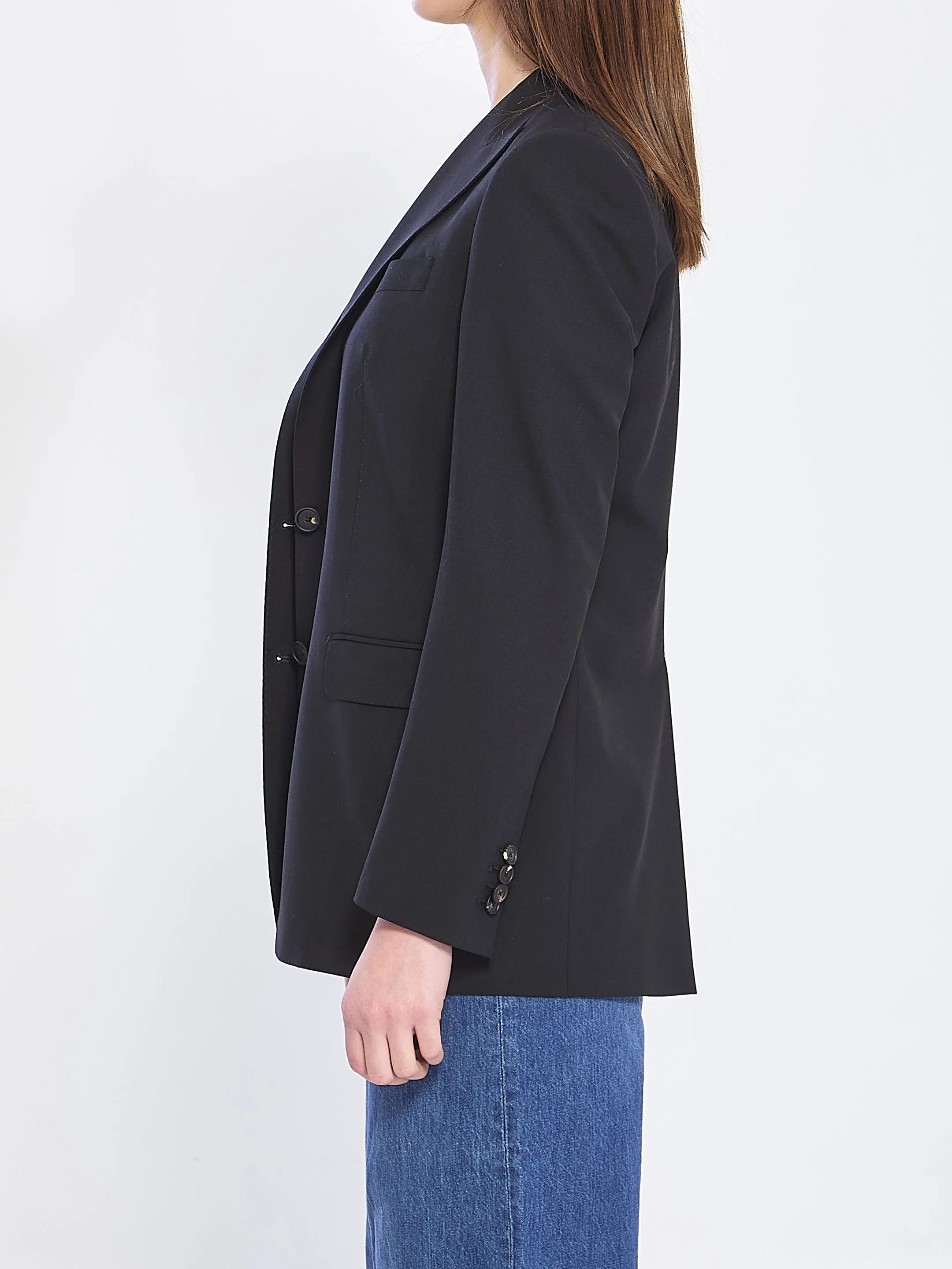 Single-breasted bi-stretch wool jacket sold by Lord & Taylor product image thumbnail 3