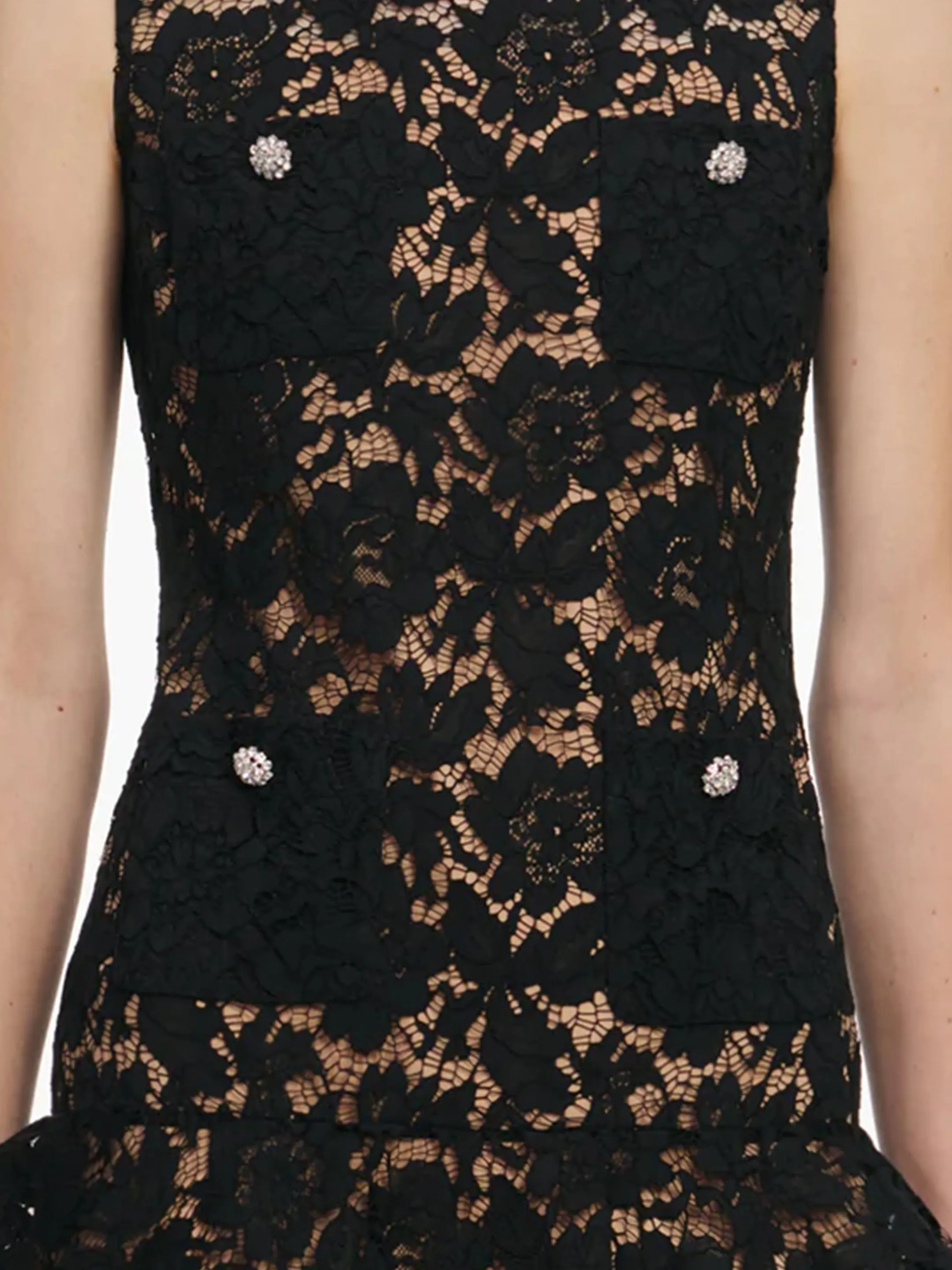 Black crystal lace mini dress sold by Lord & Taylor product image thumbnail 3