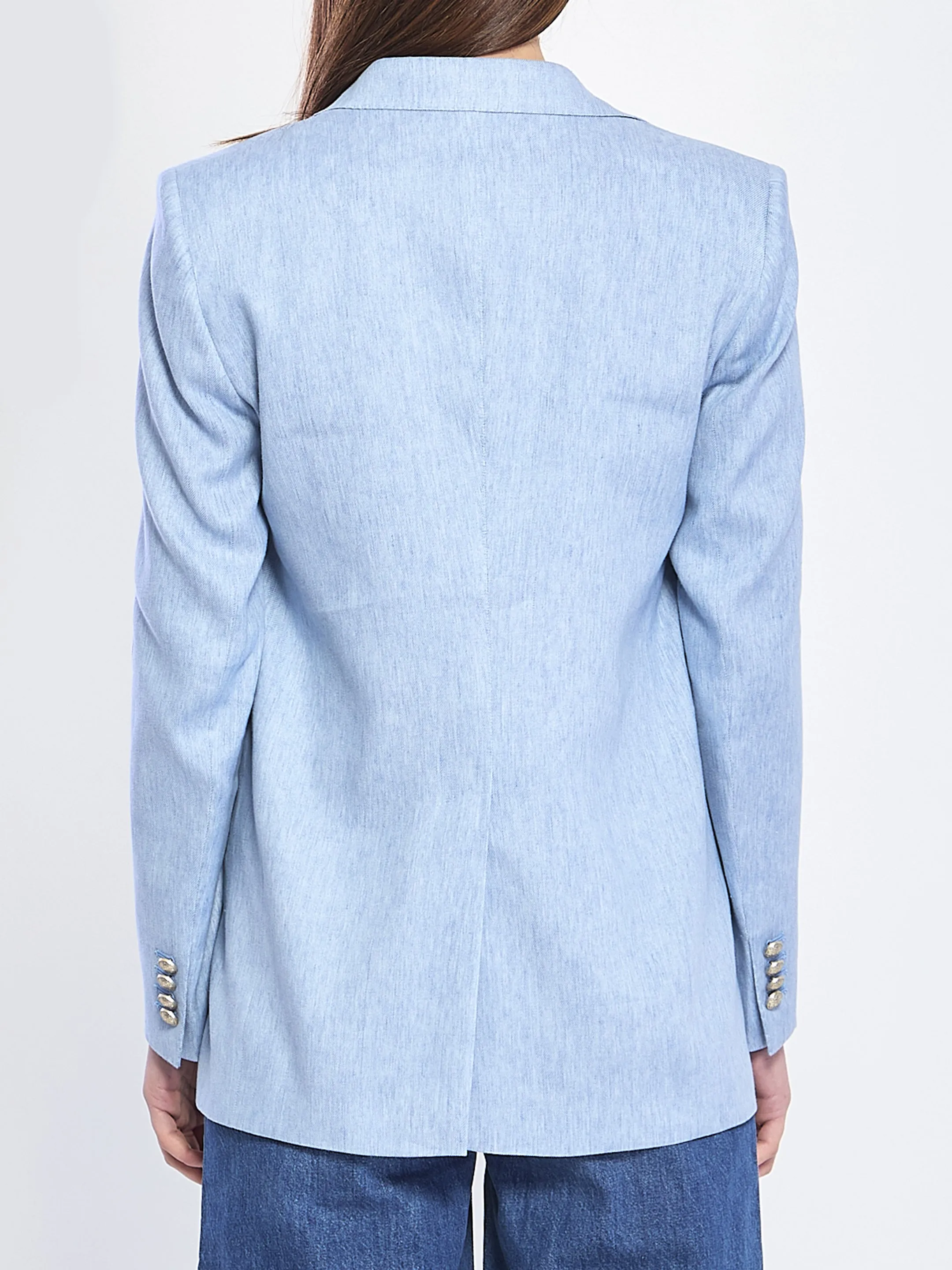 Single-breasted stretch linen and cotton jacket sold by Lord & Taylor product image thumbnail 4