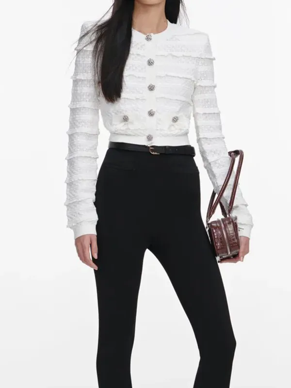Pointelle diamante cardigan sold by Lord & Taylor