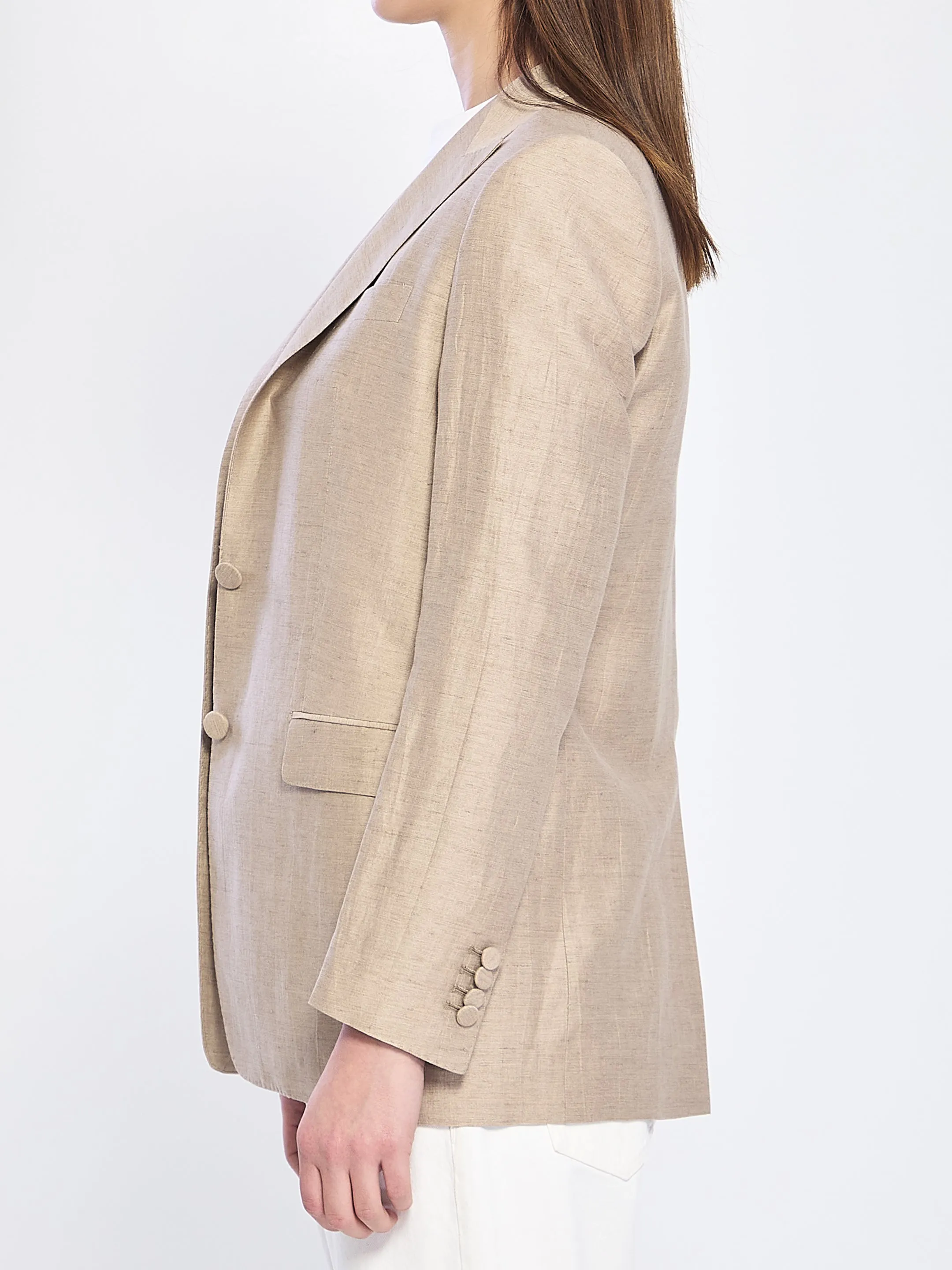 Single-breasted linen blend jacket sold by Lord & Taylor product image thumbnail 3