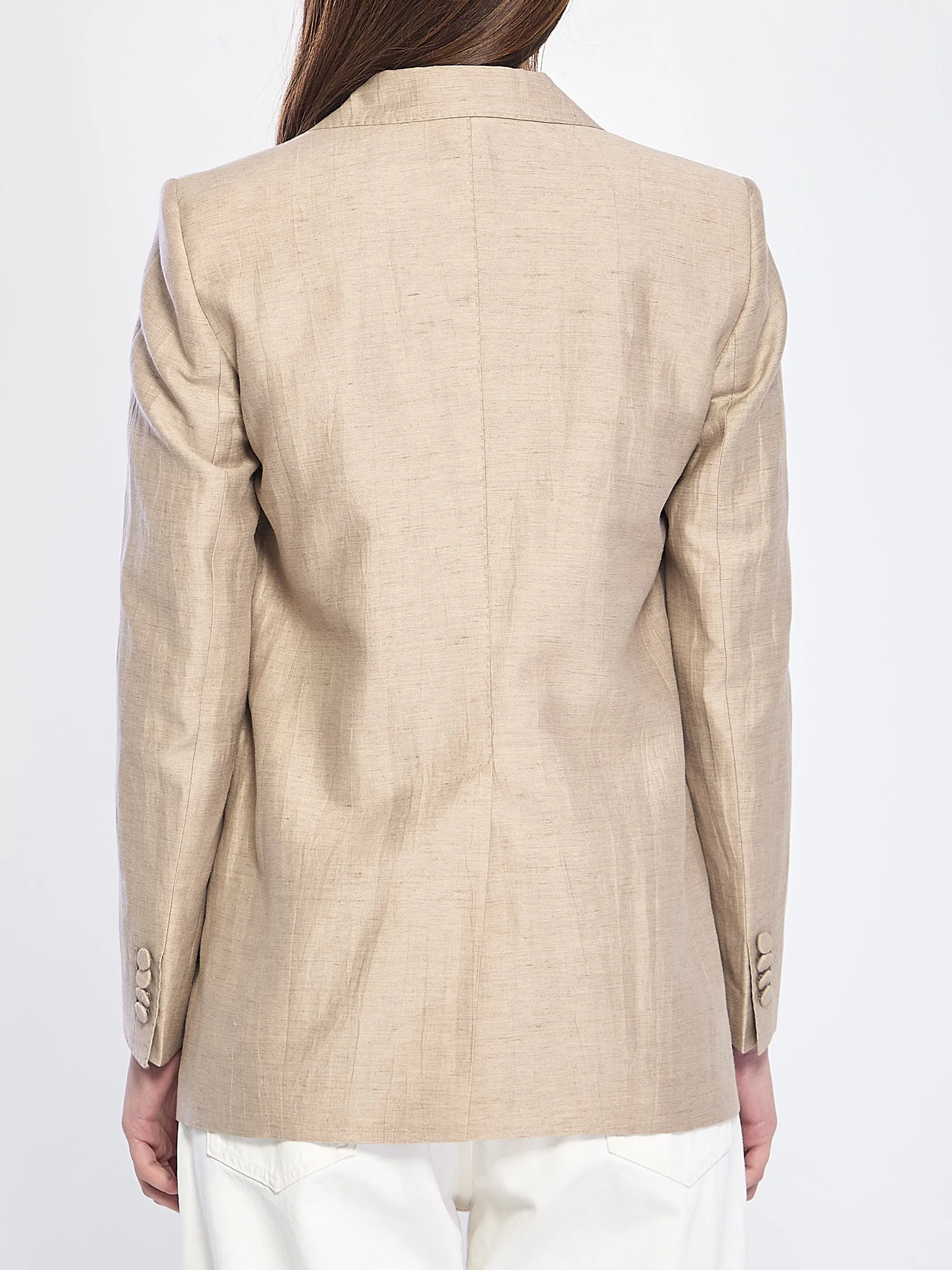 Single-breasted linen blend jacket sold by Lord & Taylor product image thumbnail 4