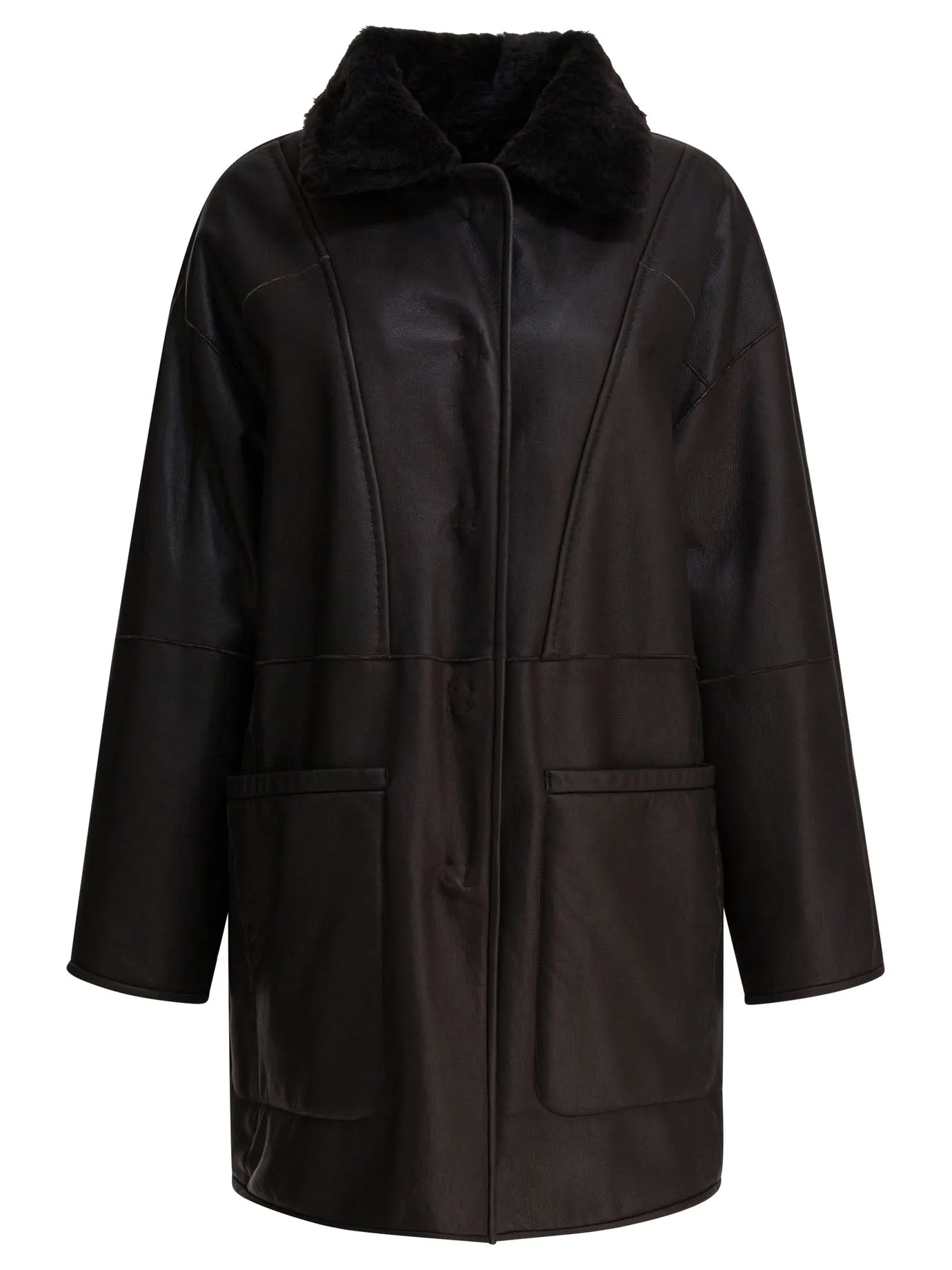 Reversibile coat in shearling sold by Lord & Taylor product image thumbnail 2