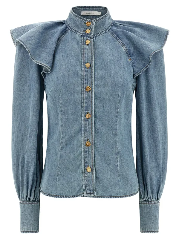 'Crush Denim' blouse sold by Lord & Taylor