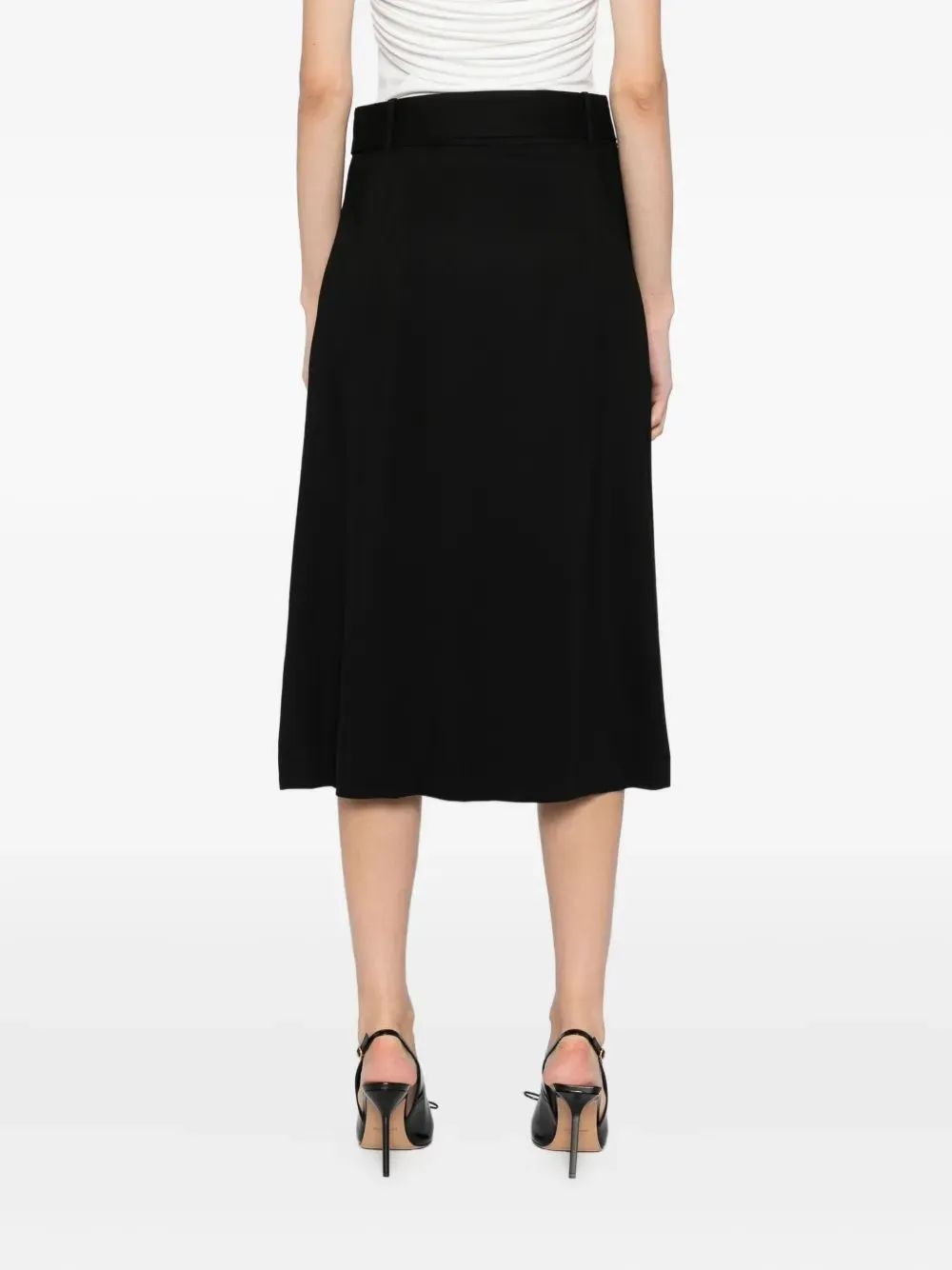 BLACK VISCOSE PLEATED PANEL SKIRT sold by Lord & Taylor product image thumbnail 4