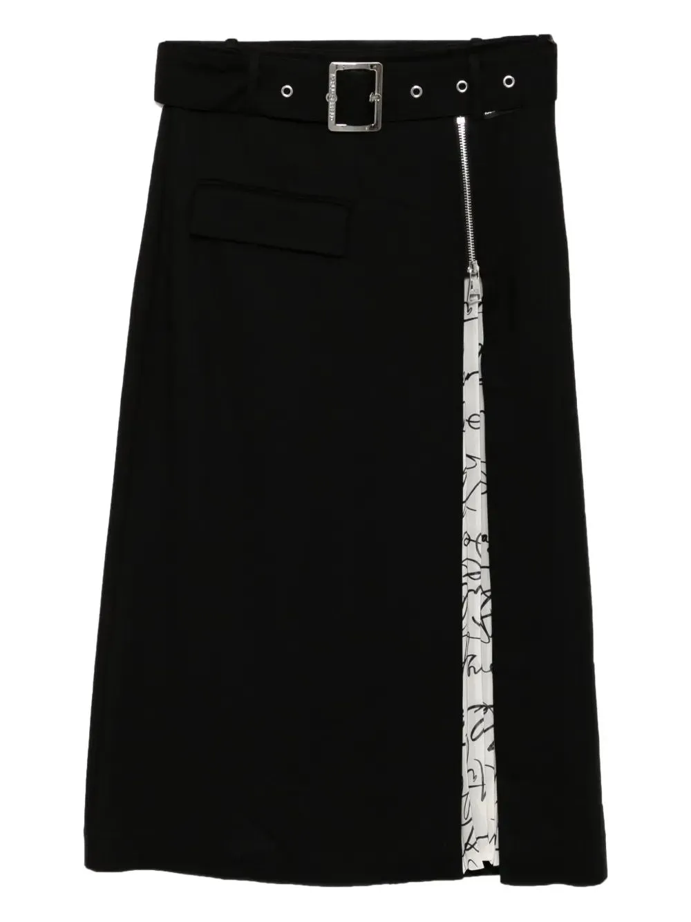 BLACK VISCOSE PLEATED PANEL SKIRT sold by Lord & Taylor